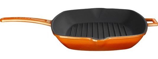Lava Metal Saplı Döküm 32 cm Grill Tava Turuncu