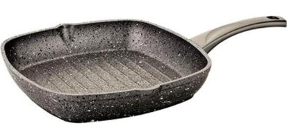 O.M.S 3212000728GRİ Plastik Saplı Döküm 28 cm Grill Tava Gri