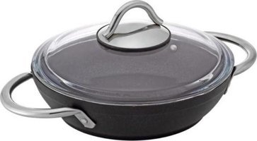 Bonera Pro Plus 1081 Çelik Saplı Alüminyum 18 cm Düz Tava Siyah