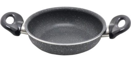 Essenso Plastik Kulplu Granit 26 cm Krep Tava Gri
