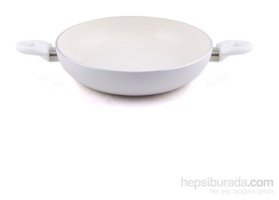 Contesse Ecotouch Torino Plastik Saplı Seramik 20 cm Sahan Tava Beyaz
