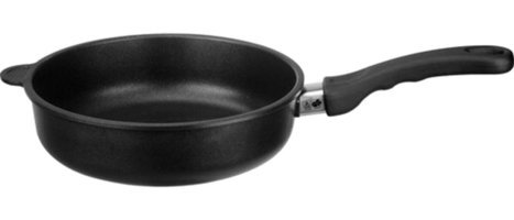 Leggno BLK220TD24 Plastik Saplı Döküm 24 cm Düz Tava Siyah