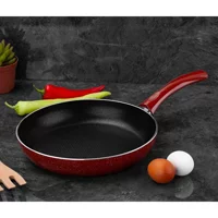 Morlimon Plastik Saplı Alüminyum 30 cm Düz Tava Kırmızı
