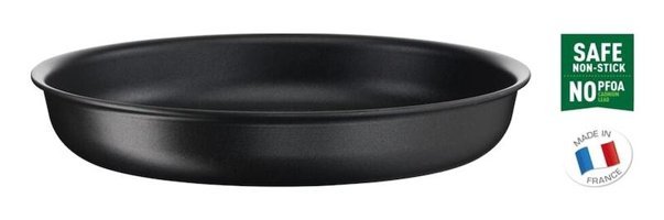 Tefal 6X Titanyum 26 cm Düz Tava Siyah