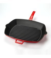 Lava Kare Döküm 26x32 cm Grill Tava Kırmızı