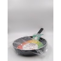Emel Tetra Plastik Saplı Granit 24 cm Düz Tava Siyah