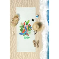 Vevien Home Parrot Flower Pamuklu Plaj Havlusu Çok Renkli