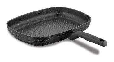 Korkmaz Ornella Plastik Saplı Alüminyum 35x25 cm Grill Tava Siyah