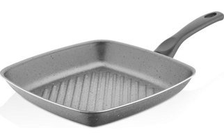 Papilla Fred Plastik Saplı Alüminyum 28 cm Grill Tava Gri