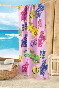 Maxstyle Monokini Kadife Plaj Havlusu Çok Renkli 2 Adet