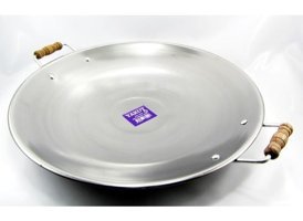 Yakut Ahşap Saplı Paslanmaz Çelik 46 cm Saç Tava Gri