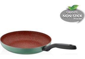 Korkmaz Mia Cotta Plastik Saplı Granit 26 cm Düz Tava Yeşil