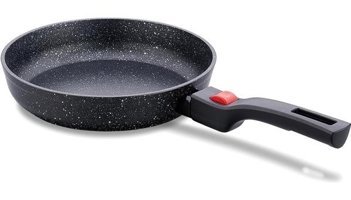 Korkmaz Ornella Plastik Saplı Granit 28 cm Düz Tava Siyah