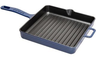 Sürel Kare Döküm Saplı Demir Döküm 25 cm Grill Tava Mavi