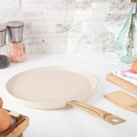 Evren Çelik Saplı Alüminyum 30 cm Krep Tava Krem
