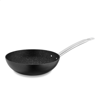 Korkmaz Proline Nero Çelik Saplı Granit 28 cm Wok Tava Siyah