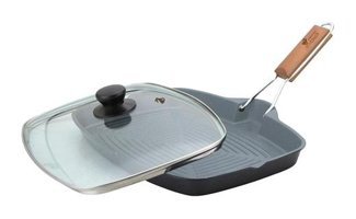 Esse Ecotouch Ahşap Saplı 32x25 cm Grill Tava Siyah