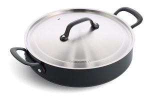Greenpan Kapaklı Demir Saplı Seramik 30 cm Güveç Tava Siyah