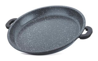 Thermoad Plastik Kulplu Granit 36 cm Gözleme Tava Gri