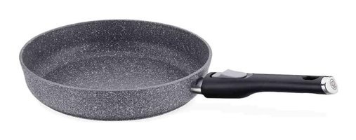 Korkmaz Palma A3925 Plastik Saplı Granit 24 cm Düz Tava Gri