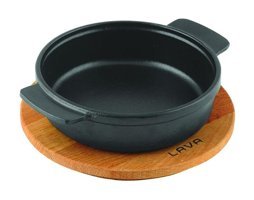 Lava Ahşap Altlıklı Döküm 14 cm Düz Tava Gri