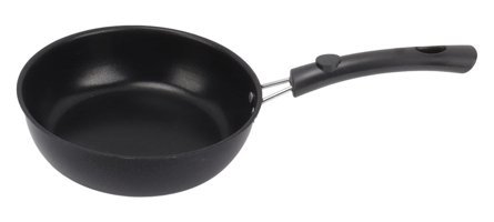 Caca Cook Plastik Saplı Paslanmaz Çelik 20 cm Kızartma Tava Siyah