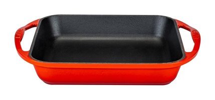 Lava Kare Döküm 26x26 cm Kızartma Tava Kırmızı