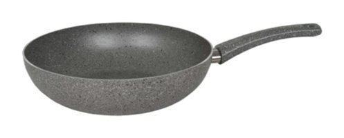 Mehtap Plastik Saplı Granit 28 cm Wok Tava Gri
