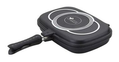 Esse Double Plastik Saplı Granit 36x26 cm Grill Tava Siyah