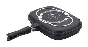 Esse Double Plastik Saplı Granit 28x20 cm Grill Tava Siyah