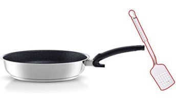 Fissler Adamant Premium Plastik Saplı Paslanmaz Çelik 28 cm Düz Tava Gri