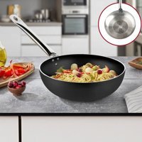 Evren Bistro Çelik Saplı Alüminyum 26 cm Wok Tava Siyah