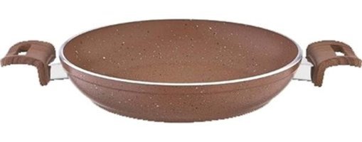 Kahramanlar Fiesta Ahşap Saplı Granit Döküm 18 cm Sahan Tava Kahverengi