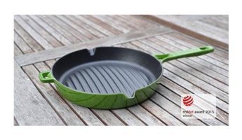 Esse Bombe Plastik Saplı Demir Döküm 26 cm Grill Tava Yeşil