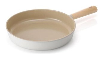 Fika Plastik Saplı Alüminyum 28 cm Düz Tava Krem