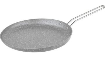 O.M.S 3234000728GRI Metal Saplı Alüminyum 28 cm Krep Tava Gri