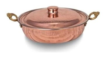 Turna Bakır No:3 Kapaklı Bakır 22 cm Sahan Tava