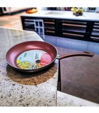 Chef Plastik Saplı Granit 28 cm Düz Tava Bordo