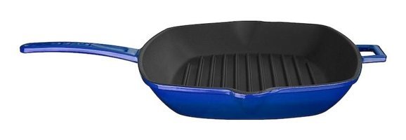Lava Metal Saplı Döküm 26x32 cm Grill Tava Mavi