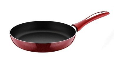 Taç Plastik Saplı Granit 20 cm Düz Tava Kırmızı