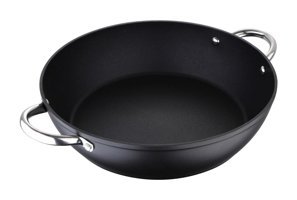 Princess Masterpro 3557 Metal Saplı Alüminyum 32 cm Düz Tava Siyah