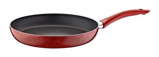 Kahramanlar Plastik Saplı Emaye Döküm 18 cm Düz Tava Kırmızı
