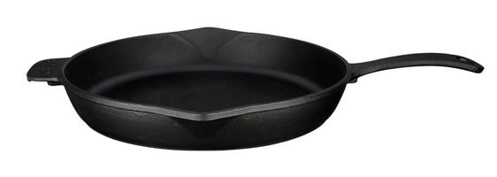 Lava Döküm Saplı Demir Döküm 30 cm Kızartma Tava Siyah
