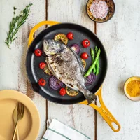 Pot Art Döküm 28 cm Grill Tava Turuncu