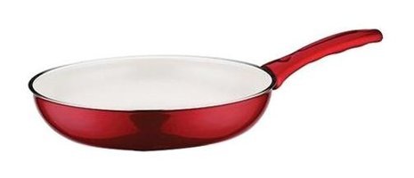 Essenso Ecotouch Berlin Plastik Saplı Alüminyum 24 cm Düz Tava Kırmızı