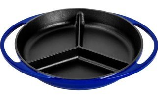 Lava 3 Bölmeli Döküm 22 cm Sahan Tava Mavi