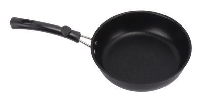 Baofuya Plastik Saplı Paslanmaz Çelik 18 cm Kızartma Tava Siyah