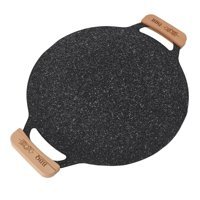 Haofy Ahşap Saplı Metal 33 cm Düz Tava Siyah