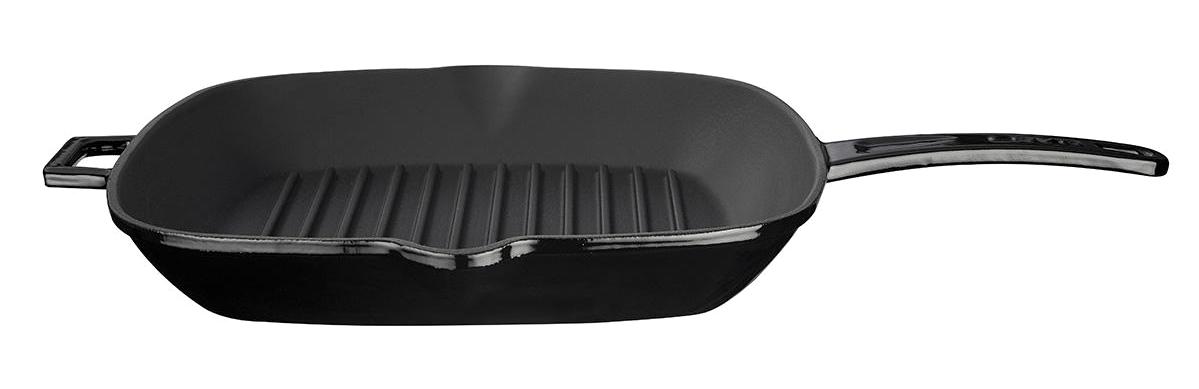 Lava Metal Saplı Döküm 28x28 cm Grill Tava Siyah