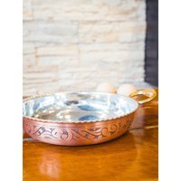 Bakır Concept Oyma Nakış Fırfırlı Bakır 23 cm Sahan Tava Kahverengi